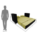 Almond 3 Seater Sofa cumbed(Green & Black)