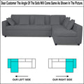 Adorn India Rio Decent L Shape Right Side Handle 6 Seater Corner Sofa Set (Grey) (3 Year Warranty)