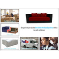 Almond 3 Seater Sofa Cumbed (Maroon & Black)