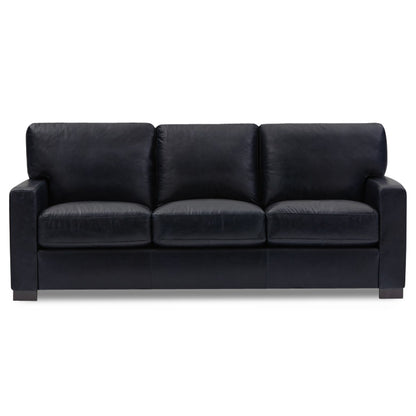 Adorn India Exclusive Rosina Leatherette Three Seater Sofa (Black)