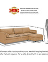 Adorn India Alexander L Shape Sofa (Right Side Handle)(Beige)
