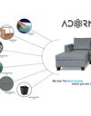 Adorn India Raiden Bricks Premium L Shape 6 Seater Sofa Set with Center Table (Left Hand Side) (Grey)