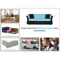 Adorn India Acura 3 Seater Sofa(Light Blue & Black), Wood, Foam