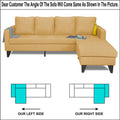 Adorn India Chandler Plain L Shape 5 Seater Sofa Set RHS (Beige) (3 Year Warranty)