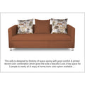 Adorn India Alita 3 Seater Compact Sofa (Rust)