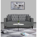 Adorn India Parker Leaf 3 Seater Sofa (Grey) Martin Plus (3 Year Warranty)