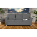 Adorn India Alexia 3 Seater Sofa(Grey), Wood, Foam