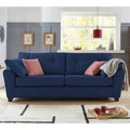 Adorn India Moris 3 Seater Fabric Sofa (Blue) (3 Year Warranty)