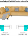 Adorn India Bryson L Shape 6 Seater Sofa Set Plain (Left Hand Side) (Beige)