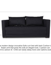Adorn India Straight line 3 Seater Sofa Cum Bed (Black)