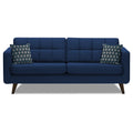 Adorn India Chilly 3 Seater Fabric Sofa (Blue) (3 Year Warranty)