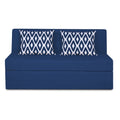 Adorn India Easy Highback Three Seater Sofa Cum Bed Rhombus 5' x 6' (Blue) (1 Year Warranty)