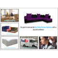 Adorn India Adillac 5 Seater Corner Sofa(Right Side)(Dark Purple & Black), Wood, Foam