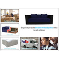 Almond 3 Seater Sofa Cumbed (Dark Blue & Black)