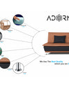 Adorn India Exclusive Two Tone Arden Three Seater Sofa Cum Bed (Rust & Black)
