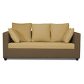 Zink Straight Line 3 Seater Sofa (Brown & Beige)