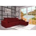 Adorn India Comfort Line L Shape 6 Seater Corner Sofa Cum Bed RHS (Maroon)