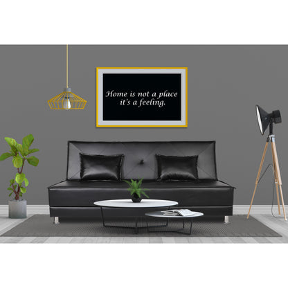 Adorn India Bailey Leatherette 3 Seater Sofa Cum Bed (Black)