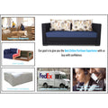 3 Seater Sofa Cum Bed Exclusive Two Tone Straight Line (Blue & Black)