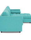Adorn India Alexander L Shape Sofa (Right Side Handle)(Aqua Blue)