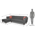 Adorn India Leaf 6 Seater Corner Sofa Left Hand Side (Grey)