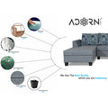 Raiden Crafty L Shape 6 Seater Sofa Set with Center Table (Left Hand Side) (Grey)