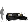 Adorn India Tiverton 6 Seater Corner Sofa Leatherette Right Hand Side (Black)