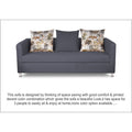 Adorn India Alita 3 Seater Compact Sofa (Dark Grey)