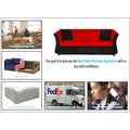 Adorn India Acura 3 Seater Sofa (Red & Black1)