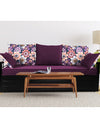 Adorn India Polar Black Metal Three Seater Sofa Cum Bed with Storage (6 x 5) (Purple)