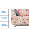 Adorn India Roselyn 3 Seater Sofa Digitel Print (Beige)