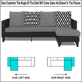 Adorn India Beetle L Shape 5 Seater Sofa Set Rhombus (Right Hand Side) (Grey & Black)