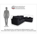 Straight line L Shape Sofa (Black)
