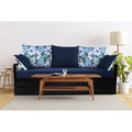 Adorn India Polar Black Metal Three Seater Sofa Cum Bed with Storage (6 x 5) (Blue)