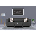 Adorn India Brisco 3 Seater Sofa (Dark Grey), Wood, Foam