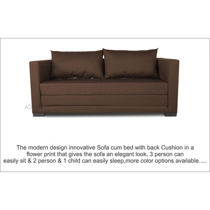 Adorn India Straight line 3 Seater Sofa Cum Bed (Brown)