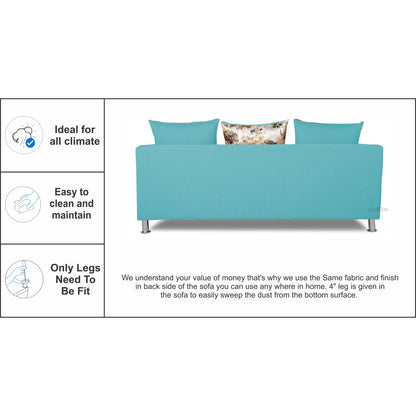 Adorn India Alita 3-1-1 Compact 5 Seater Sofa Set (Aqua Blue)