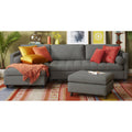 Adorn India Alexander L Shape 7 Seater Sofa Set with Ottoman Puffy LHS (Light Grey) (3 Year Warranty)