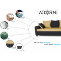 Adorn India Orlando Fabric L Shape 6 seater Sofa  set (Black & Beige)