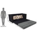 3 Seater Sofa Cum Bed Exclusive Two Tone Straight Line (Black & Grey)