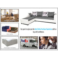 Adorn India Aliana L Shape Leatherette Fabric 6 Seater Sofa Set LHS (Light Grey & White) (3 Year Warranty)