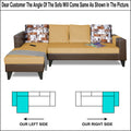 Adorn India Ashley L Shape 6 Seater Sofa Set Leatherette Fabric Digitel Print (Left Hand Side) (Brown & Beige) (3 Year Warranty)