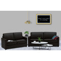Adorn India Exclusive Flavio Leatherette 3+2 Sofa Set (Black)