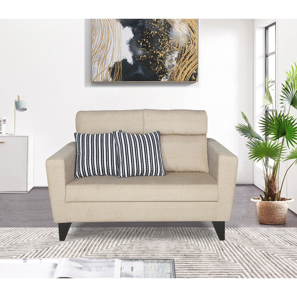 Adorn India Cardello 2 Seater Sofa (Beige) (3 Year Warranty)
