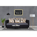 Adorn India Exclusive Two Tone Alita Compact 3 Seater Sofa (Dark Grey & Black)