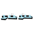 Adorn India Adillac 5 Seater Corner Sofa(Left Side Handle)(Light Blue & Black)
