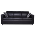 Adorn India Monteno Leatherette 3 Seater Sofa (Black) (3 Year Warranty)
