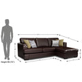 Adorn India Tiverton 6 Seater Corner Sofa Leatherette Right Hand Side (Brown)
