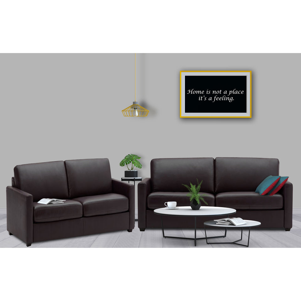 Exclusive Flavio Leatherette 3+2 Sofa Set (Brown)