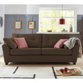 Adorn India Moris 3 Seater Fabric Sofa (Brown) (3 Year Warranty)